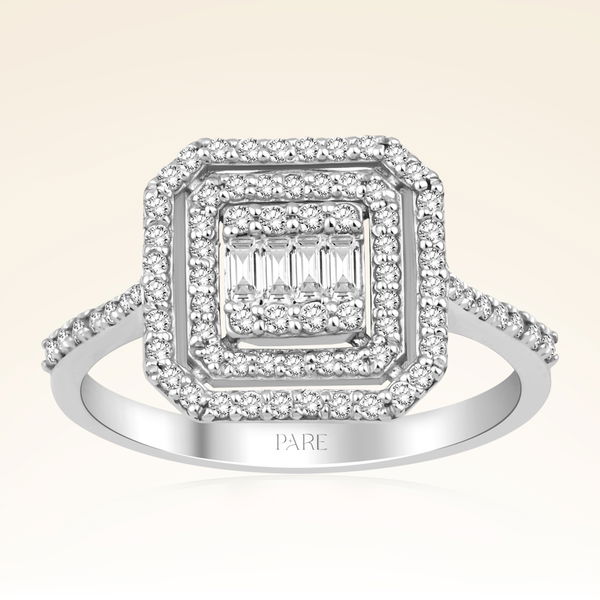 0,50 Karat Kolu Taşlı Baget Pırlanta Yüzük - Pare Pırlanta