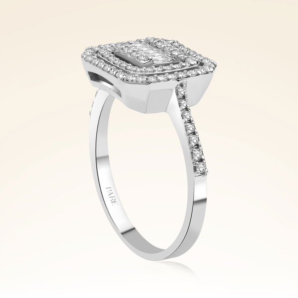 0,50 Karat Kolu Taşlı Baget Pırlanta Yüzük - Pare Pırlanta