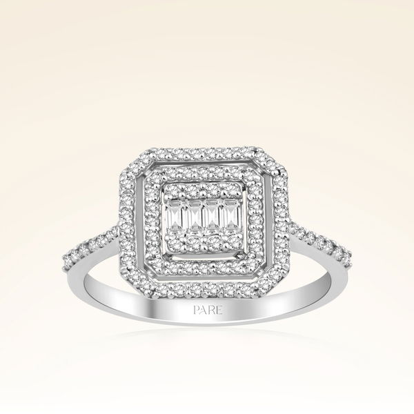 0,50 Karat Kolu Taşlı Baget Pırlanta Yüzük - Pare Pırlanta