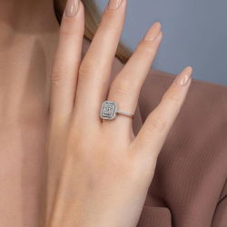 0,50 Karat Kolu Taşlı Baget Pırlanta Yüzük - PR00743 - 4