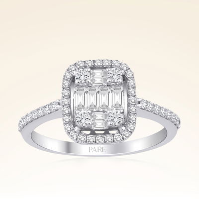 0,50 Karat Kolu Taşlı Baget Pırlanta Yüzük - Pare Pırlanta