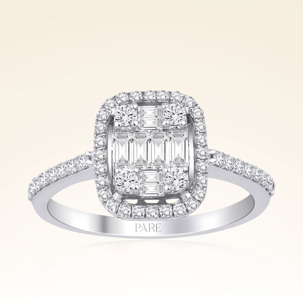 0,50 Karat Kolu Taşlı Baget Pırlanta Yüzük - Pare Pırlanta