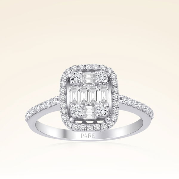 0,50 Karat Kolu Taşlı Baget Pırlanta Yüzük - Pare Pırlanta