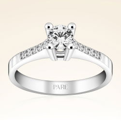 0,50 Karat Kolu Taşlı Tektaş Pırlanta Yüzük- PR01179 - 1