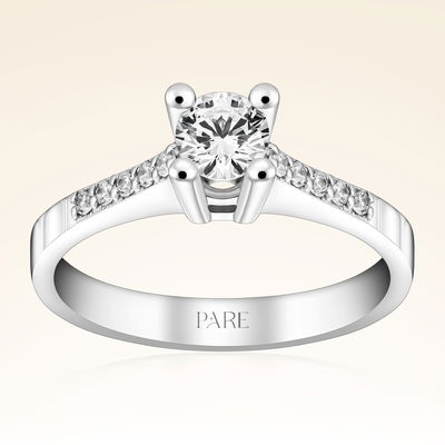 0,50 Karat Kolu Taşlı Tektaş Pırlanta Yüzük - Pare Pırlanta