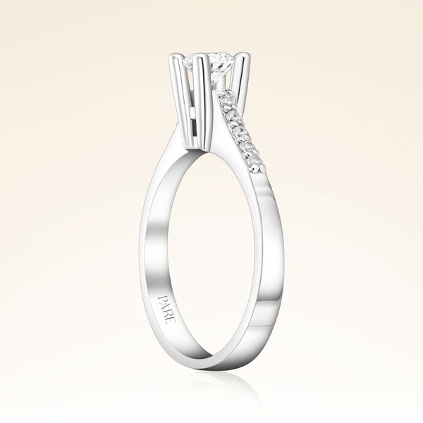 0,50 Karat Kolu Taşlı Tektaş Pırlanta Yüzük - Pare Pırlanta