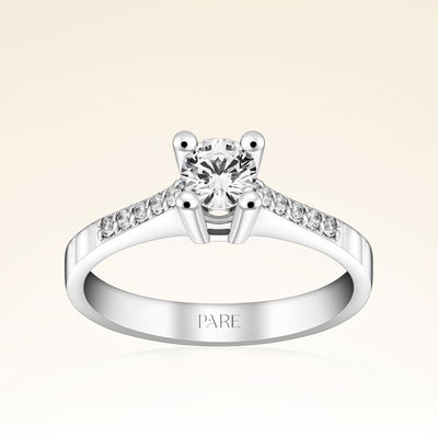 0,50 Karat Kolu Taşlı Tektaş Pırlanta Yüzük - Pare Pırlanta