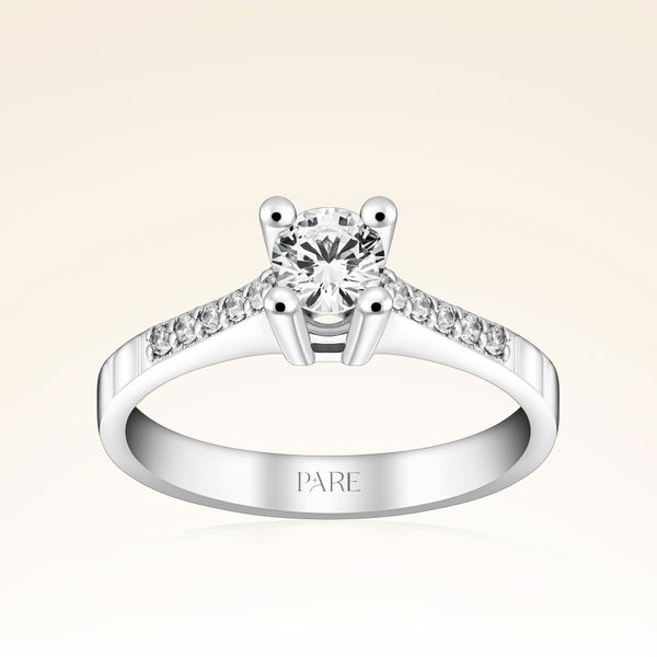 0,50 Karat Kolu Taşlı Tektaş Pırlanta Yüzük - Pare Pırlanta