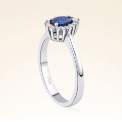 0,50 Karat Pırlanta Safir Yüzük - PR00371 - 2