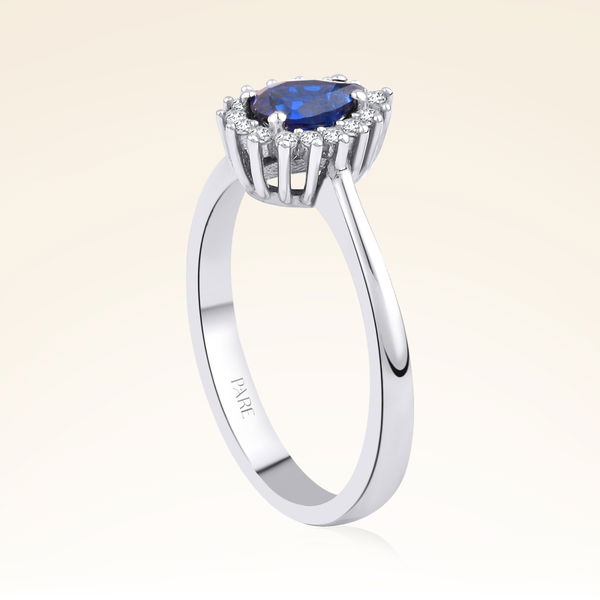 0,50 Karat Pırlanta Safir Yüzük - Pare Pırlanta