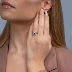 0,50 Karat Pırlanta Safir Yüzük - PR00371 - 3