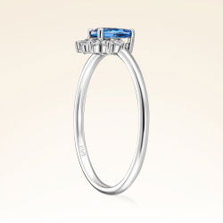 0,50 Karat Pırlantalı Safir Yüzük - PR00269 - 2