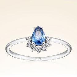 0,50 Karat Pırlantalı Safir Yüzük - PR00269 - 1