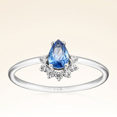 0,50 Karat Pırlantalı Safir Yüzük - Pare Pırlanta