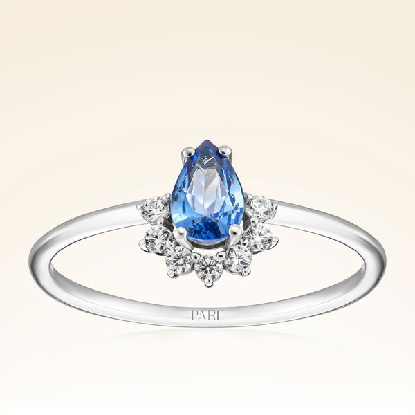 0,50 Karat Pırlantalı Safir Yüzük - Pare Pırlanta