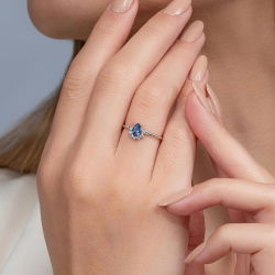 0,50 Karat Pırlantalı Safir Yüzük - PR00269 - 4