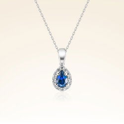 0,50 Karat Safir Pırlanta Kolye - 1