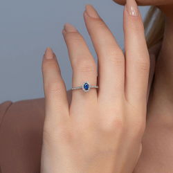 0,50 Karat Safir Pırlanta Yüzük - PR00675 - 4