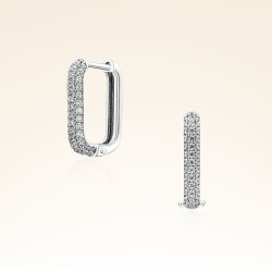 0,50 Karat Taşlı Halka Pırlanta Küpe - 1