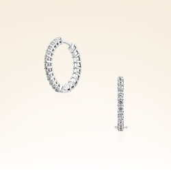 0,50 Karat Taşlı Halka Pırlanta Küpe - 1