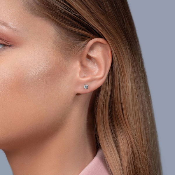 0,50 Karat Tektaş Pırlanta Küpe - Pare Pırlanta