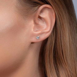 0,50 Karat Tektaş Pırlanta Küpe - PR00538 - 3