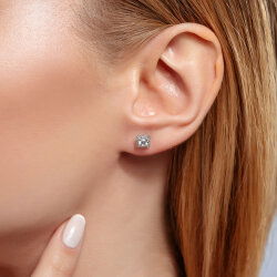 0,50 Karat Tektaş Pırlanta Küpe - 2