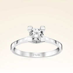 D Renk 0,50 Karat HRD Sertifikalı Tektaş Pırlanta Yüzük - 1