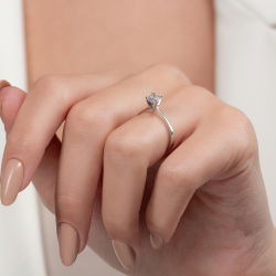 0,50 Karat Tektaş Pırlanta Yüzük - 6