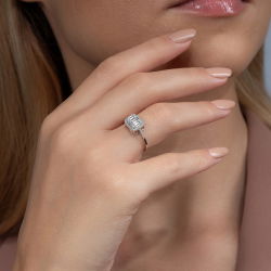 0,51 Karat Kolu Taşlı Baget Pırlanta Yüzük - PR00128 - 5