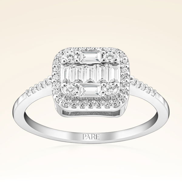 0,51 Karat Kolu Taşlı Baget Pırlanta Yüzük - Pare Pırlanta