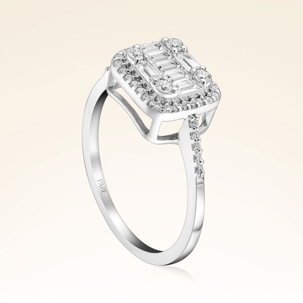 0,51 Karat Kolu Taşlı Baget Pırlanta Yüzük - Pare Pırlanta