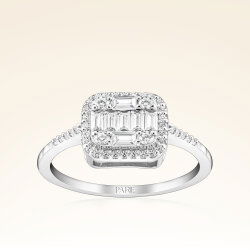 0,51 Karat Kolu Taşlı Baget Pırlanta Yüzük - 1