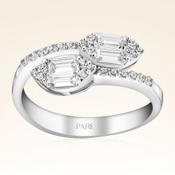 0,51 Karat kolu Taşlı Baget Pırlanta Yüzük - PR00071 - 1