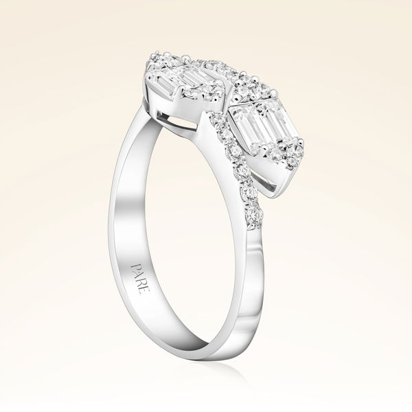 0,51 Karat kolu Taşlı Baget Pırlanta Yüzük - Pare Pırlanta