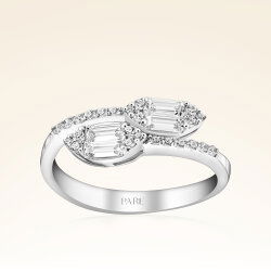 0,51 Karat kolu Taşlı Baget Pırlanta Yüzük - 1