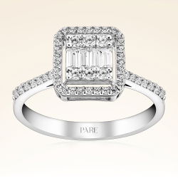 0,52 Karat Kolu Taşlı Baget Pırlanta Yüzük - PR00119 - 1