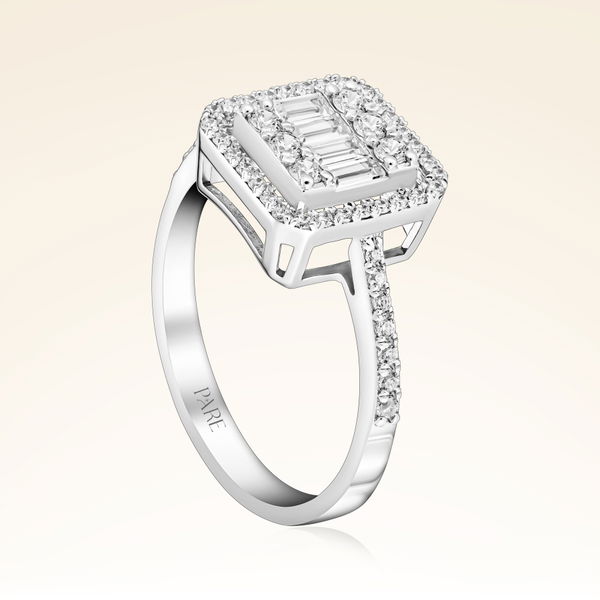 0,52 Karat Kolu Taşlı Baget Pırlanta Yüzük - Pare Pırlanta