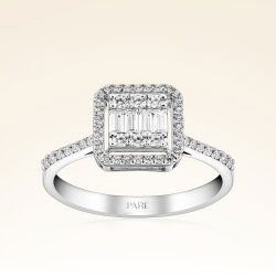 0,52 Karat Kolu Taşlı Baget Pırlanta Yüzük - 1