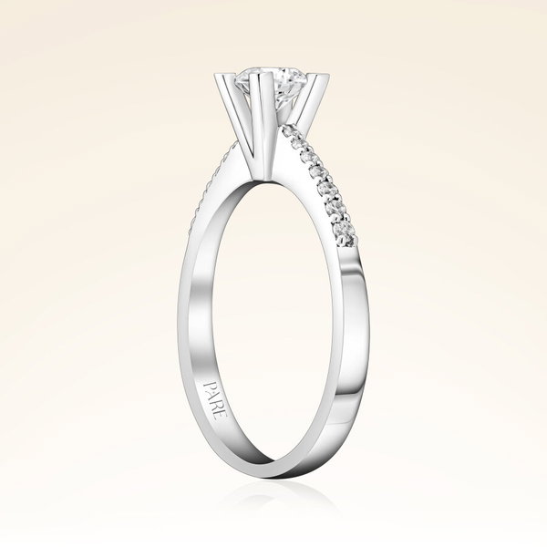 0,52 Karat Kolu Taşlı Tektaş Pırlanta Yüzük - Pare Pırlanta