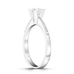 0,52 Karat Kolu Taşlı Tektaş Pırlanta Yüzük - PR00019 - 2