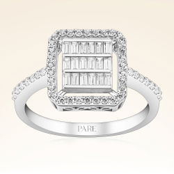 0,53 Karat Kolu Taşlı Baget Pırlanta Yüzük - PR00178 - 1