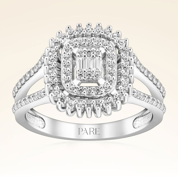 0,53 Karat Kolu Taşlı Baget Pırlanta Yüzük - Pare Pırlanta