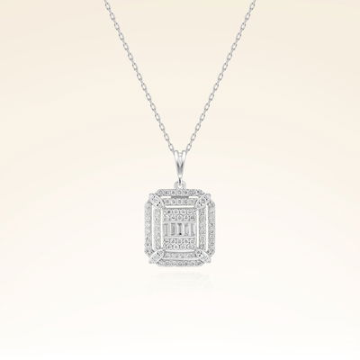 0,54 Karat Baget Pırlanta Kolye - Pare Pırlanta