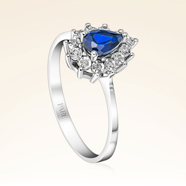 0,40 Karat Efektli Safir Pırlanta Yüzük - Pare Pırlanta