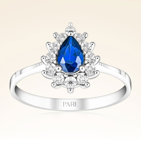 0,40 Karat Efektli Safir Pırlanta Yüzük - Pare Pırlanta