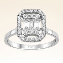 0,55 Karat Baget Pırlanta Yüzük - PR00646 - 1