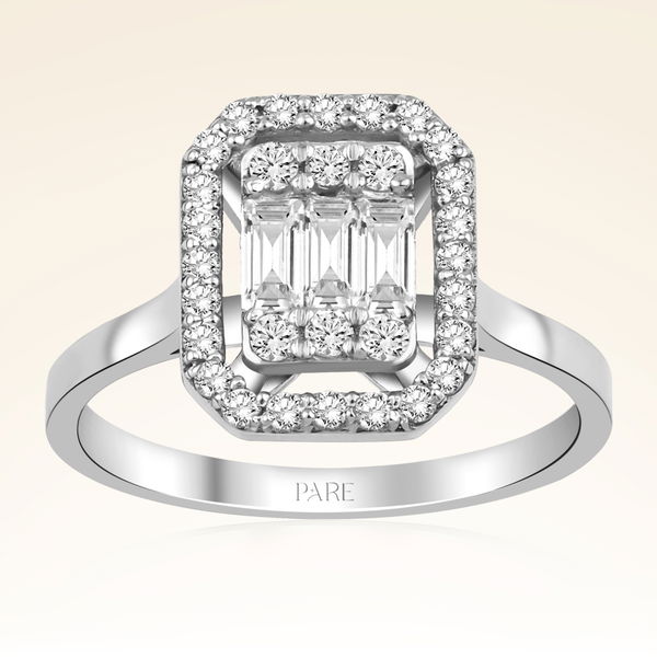 0,55 Karat Baget Pırlanta Yüzük - Pare Pırlanta