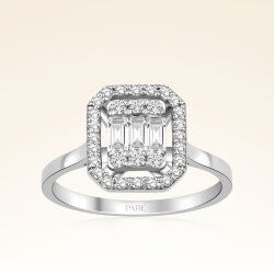 0,55 Karat Baget Pırlanta Yüzük - 1