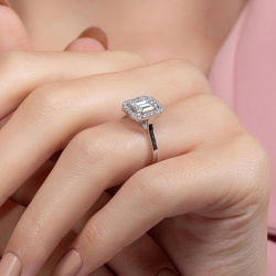 0,55 Karat Baget Pırlanta Yüzük - PR00646 - 7